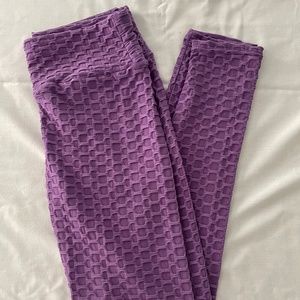 High Waist Ruched Booty Lift Leggings - M, PURPLE, NWOT - TIC TOC LEGGGINGS